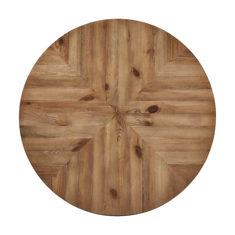 Saki Oak Top Iron Grey Finish Dining Table by iNSPIRE Q Modern