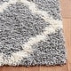 preview thumbnail 3 of 1, SAFAVIEH Dallas Shag Giusy Trellis 1.5-inch Thick Rug - Grey/Ivory - 6' Square