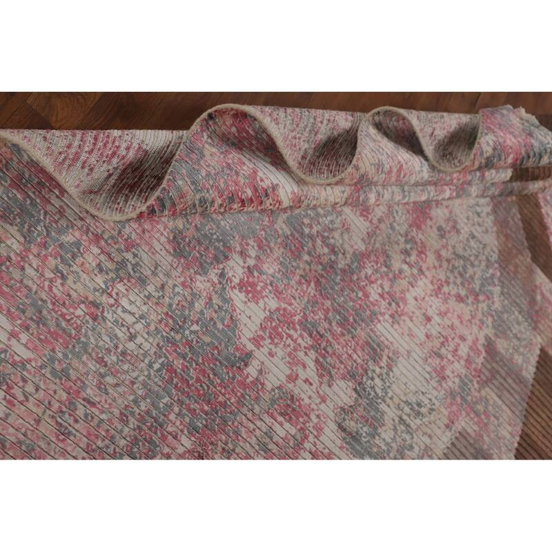 Striped Abstract Oriental Area Rug Handmade Wool Carpet - 5'8" x 7'10"