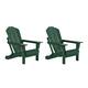 Laguna Outdoor Eco-Friendly Poly Folding Adirondack Chair (Set of 2) - Dark Green