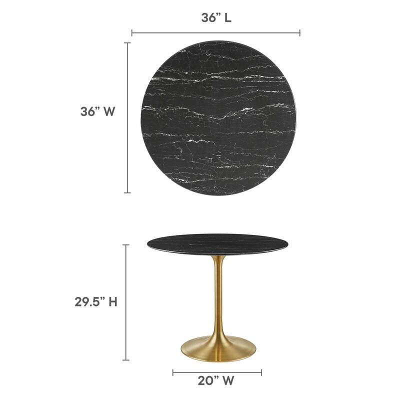 Lippa 36" Round Wood Top Dining Table