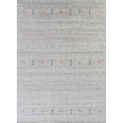 Little Animals Gabbeh Oriental Area Rug Hand-Knotted Wool Carpet - 8'1" x 9'11"