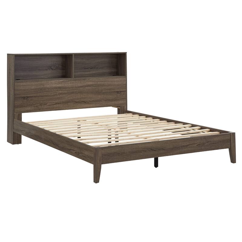 Malins Bookcase Queen Platform Bed with USBs by iNSPIRE Q Classic