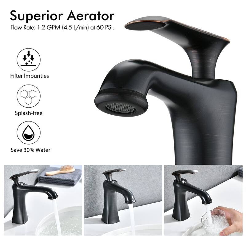 BATHLET Single Hole Single Handle Bathroom Sink Faucet