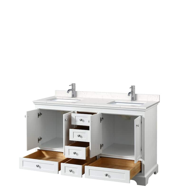 Deborah 60-inch Double Vanity, Cultured Marble Top