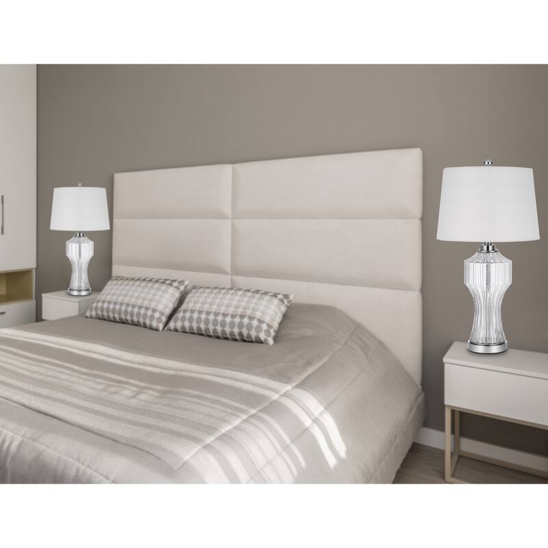 100W 3 way Reston column glass table lamp