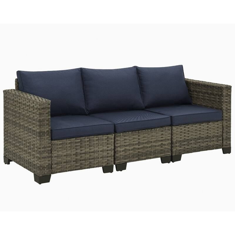 6 Pieces Patio Rattan Conversation Furniture Set with Coffee Table