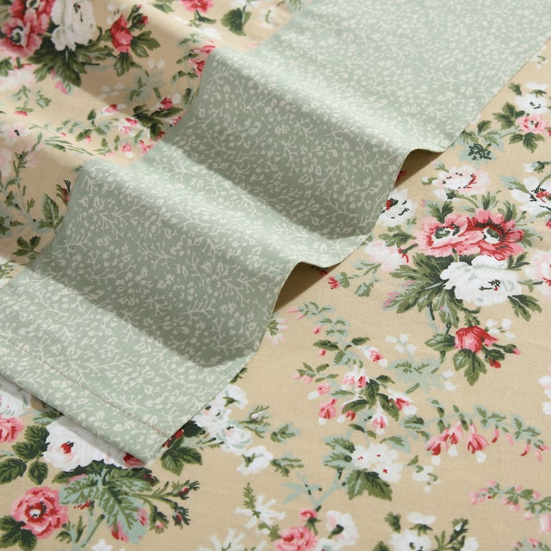 Laura Ashley Percale Cotton Printed Hem Sheet Sets