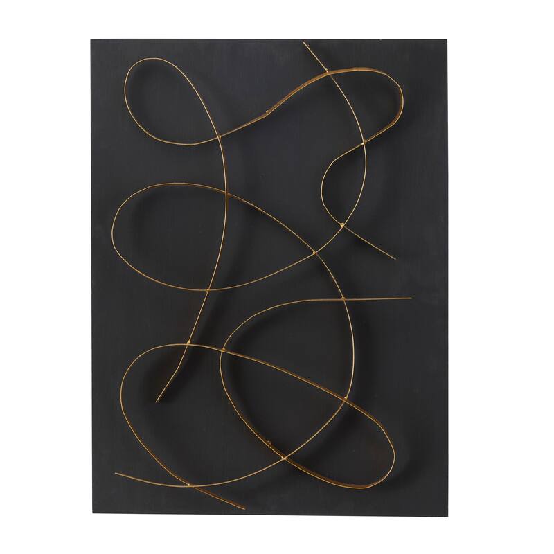 CosmoLiving by Cosmopolitan Metal Overlapping Lines Abstract Wall Decor with White or Black Backing - White or Black