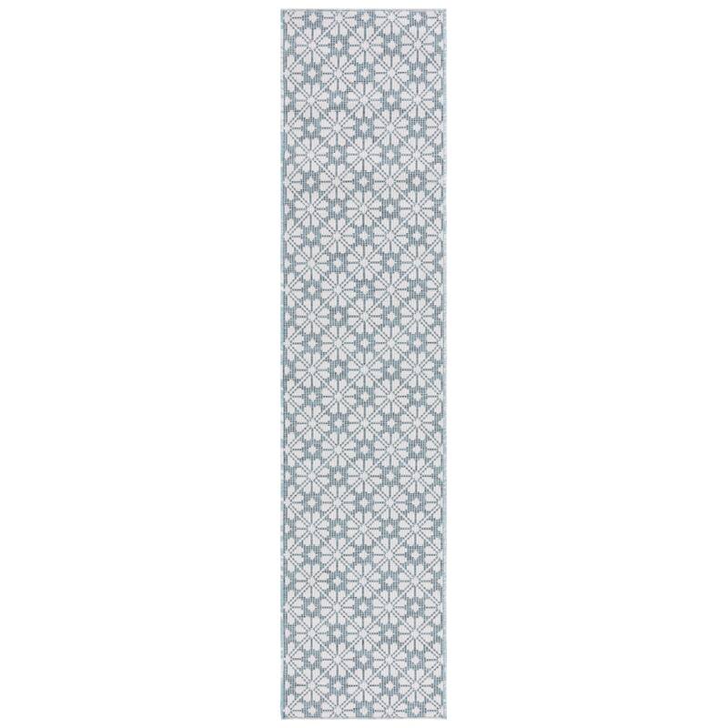 Martha Stewart by SAFAVIEH Matty Indoor/ Outdoor Rug - 2' x 9' Runner - Blue/Beige