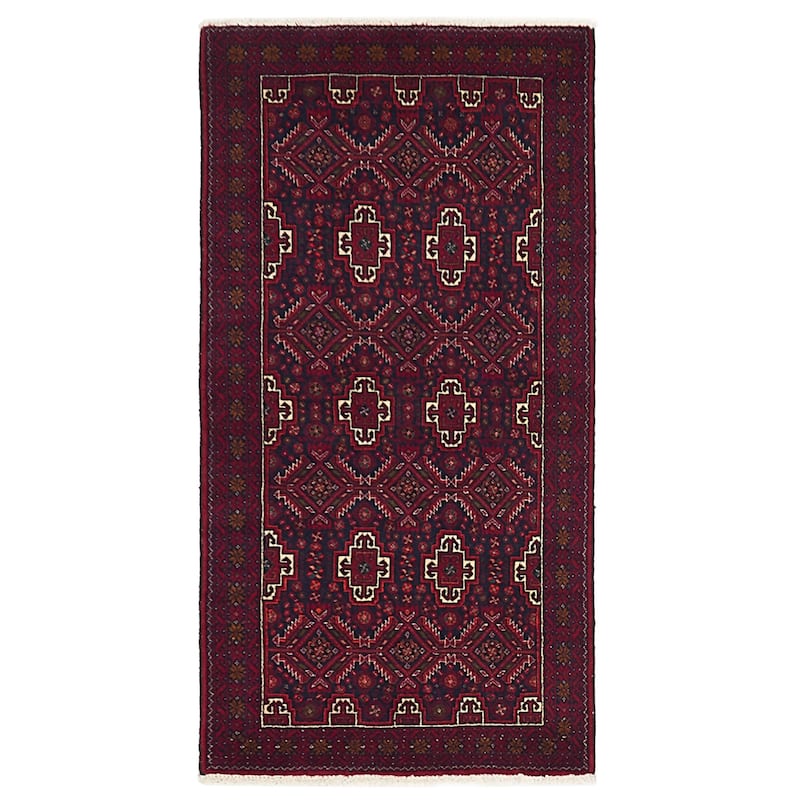 ECARPETGALLERY Hand-knotted Teimani Red Wool Rug - 2'10 x 5'4