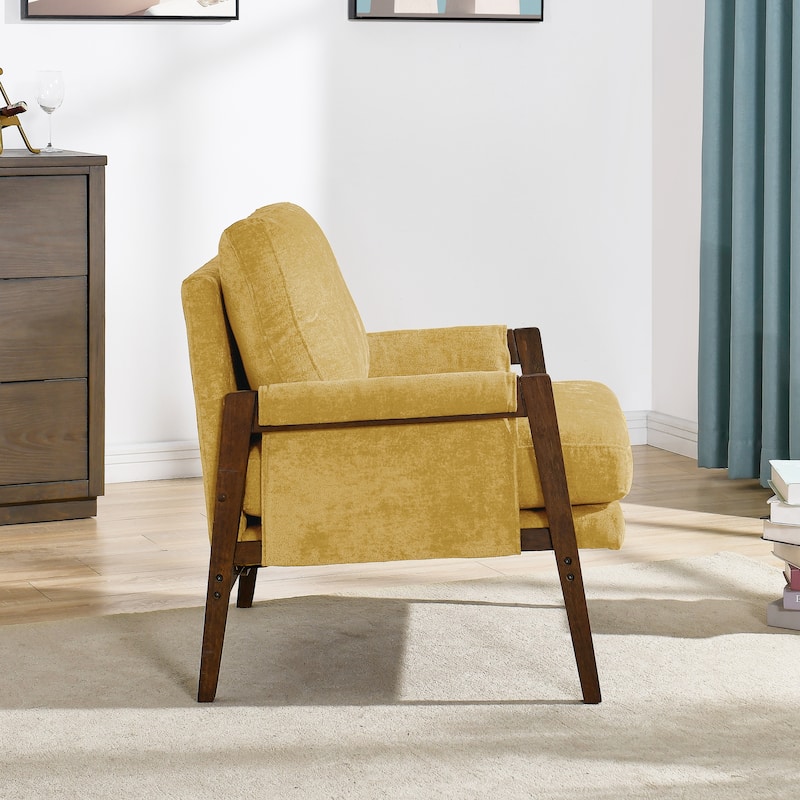 Roundhill Furniture Kelly Mid-Century Modern Velvet Accent Armchair