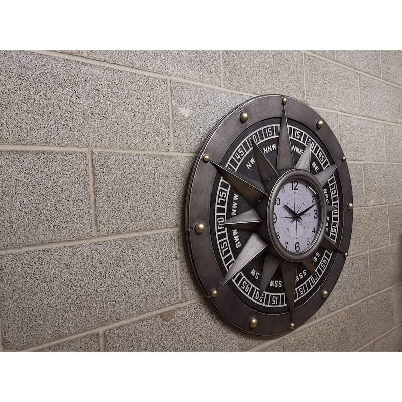 Compass Metal Wall Clock - 31*31*3