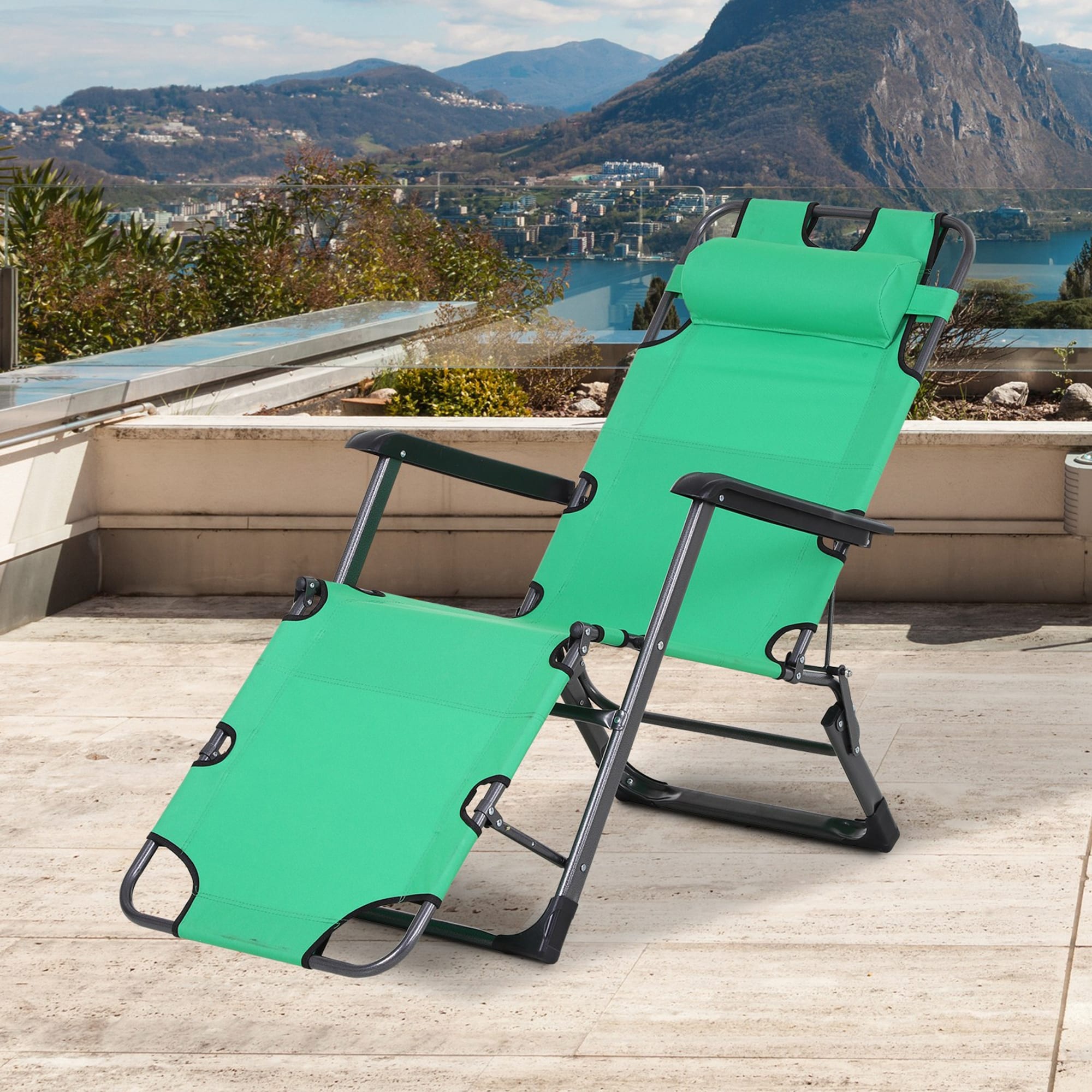 Tanning Chair Chair To Lay Out In The Sun 2-in-1 Beach Lounge