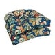 preview thumbnail 6 of 40, 19-inch Rounded Back Indoor/Outdoor Chair Cushions (Set of 2) 19" x 19" - Telfair Peacock