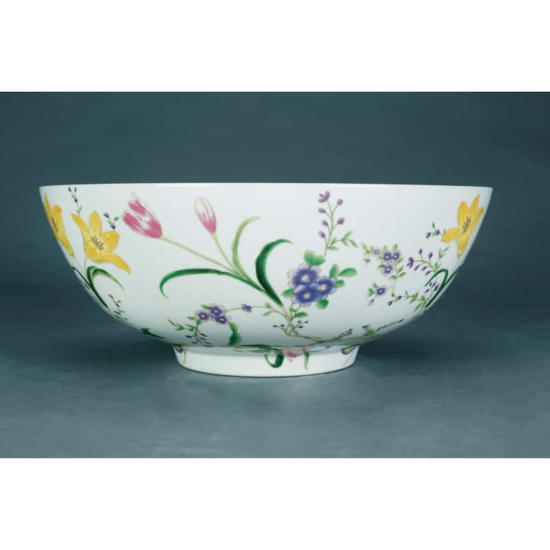 Aa Importing Birds And Flowers 14" Bowl - 5.5 X 13.5 X 13.5 inches