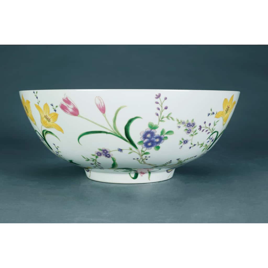 Aa Importing Birds And Flowers 14" Bowl - 5.5 X 13.5 X 13.5 inches