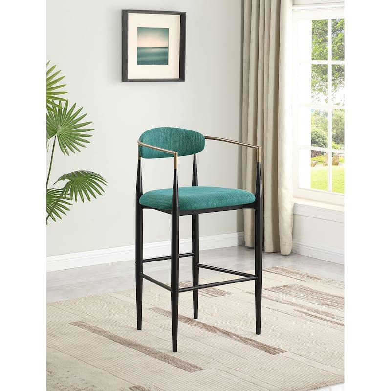 Tina Fabric Upholstered Metal Armrests Chairs (Set of 2)