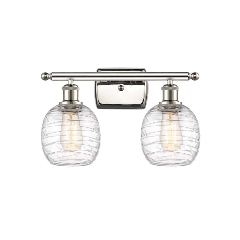 Innovations Lighting 516-2W-11-16 Belfast Vanity Belfast 2 Light 16" - Polished Nickel / Deco Swirl