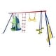 preview thumbnail 4 of 7, Interesting four function swingset with net swing and face to face metal plastic safe swing seat for age 3+