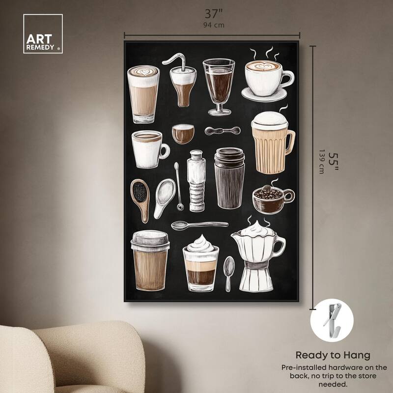 Coffee Chalkboard Canvas by Art Remedy