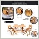 preview thumbnail 4 of 16, Cambridge Casual Miami 7-Piece Teak Folding Outdoor Dining Set With Sunbrella Seatpad
