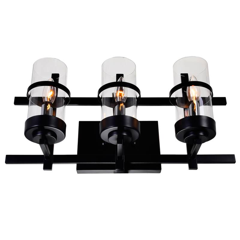 Sierra 3 Light Wall Sconce With Black Finish