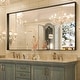 preview thumbnail 30 of 78, Extra Large Metal Frame Wall Mirror Black Tempered Glass for Bathroom