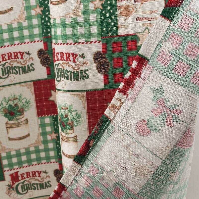 Christmas Patchwork Kitchen Curtain