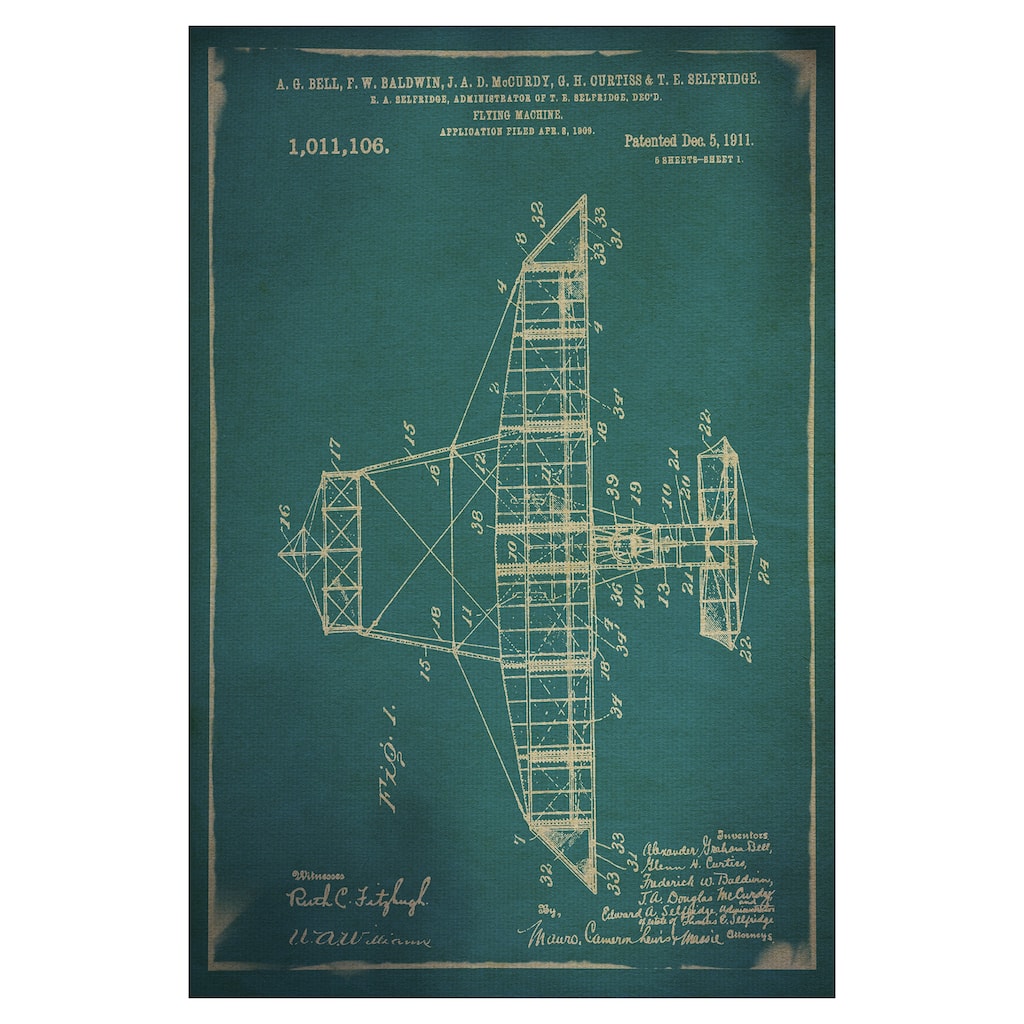 Flying Machine I Blue by Grand Image Canvas Art Print
