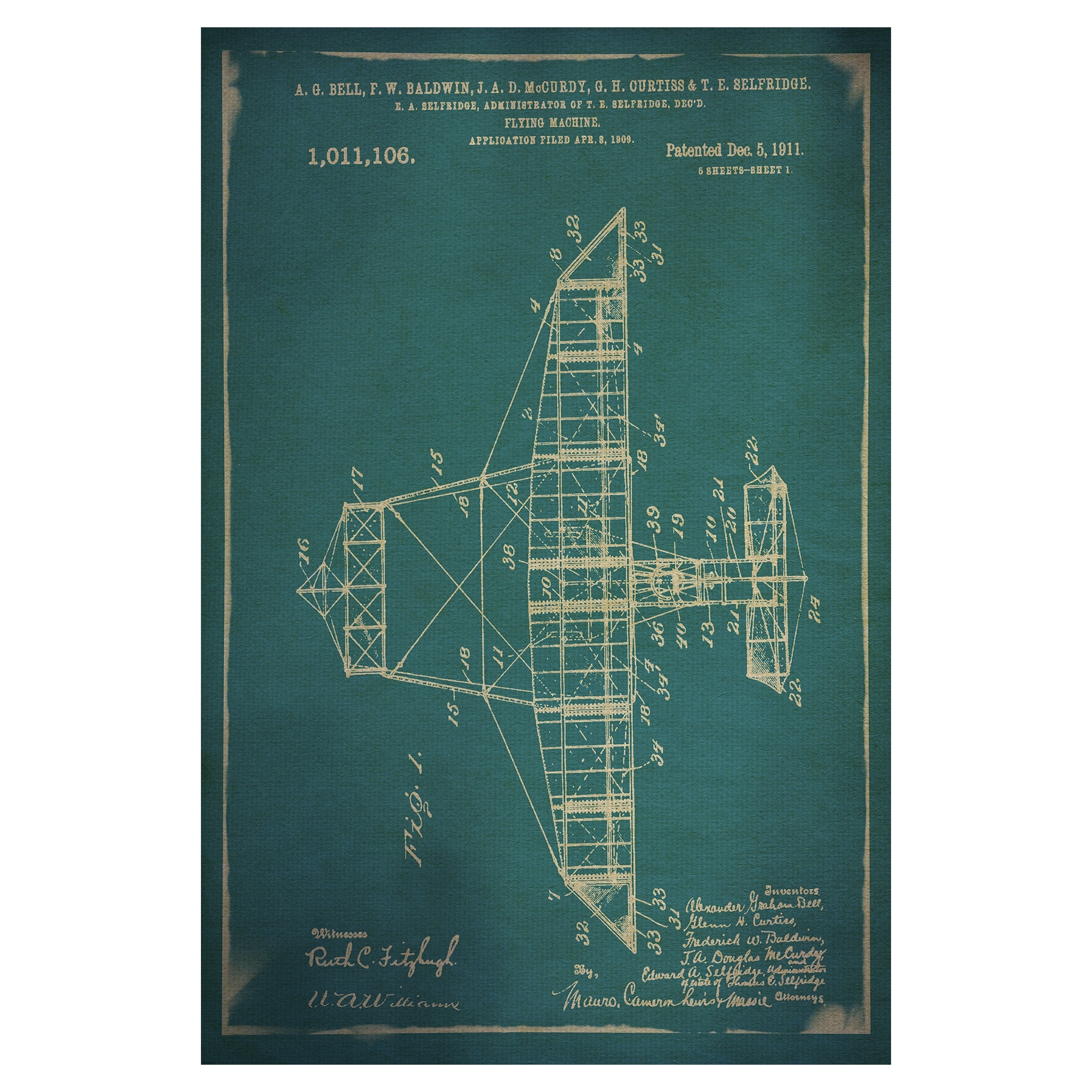 Flying Machine I Blue by Grand Image Canvas Art Print