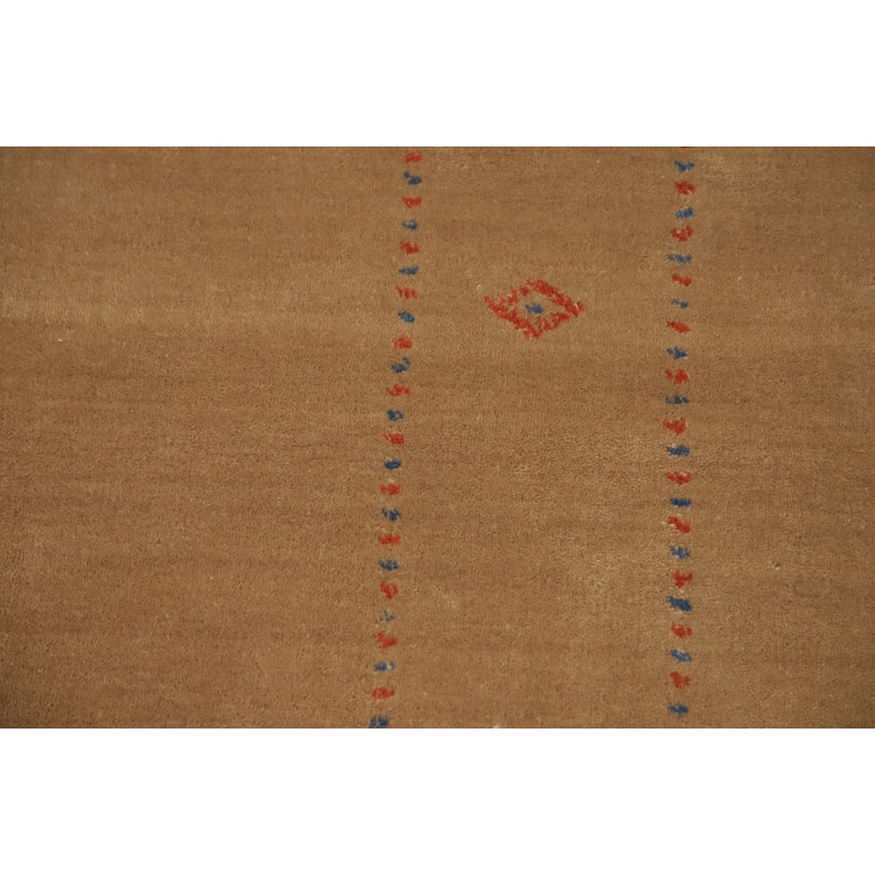 Hand Knotted Oriental 100% Wool Carpet Tribal Animal Pictorial Brown Gabbeh Area Rug - 8' 2'' X 5' 2''