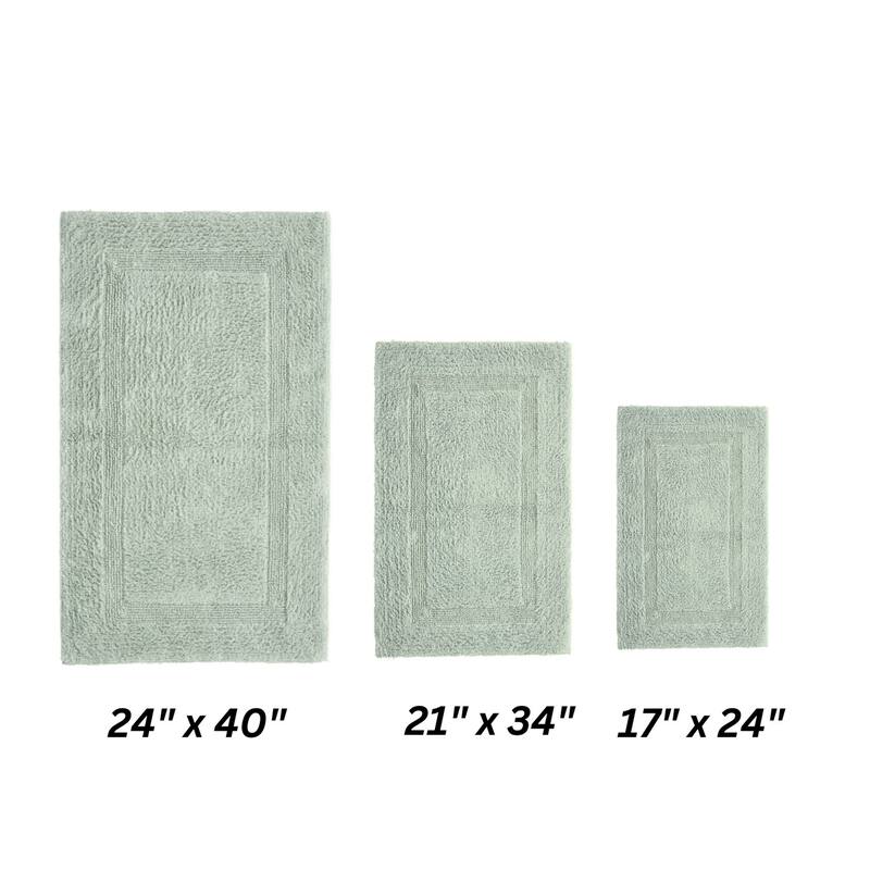 Better Trends Bath Rugs Set 100% Cotton Reversible Water Absorbent Bathroom Rug for Shower, Sink, Bath Mats - Lux Collection