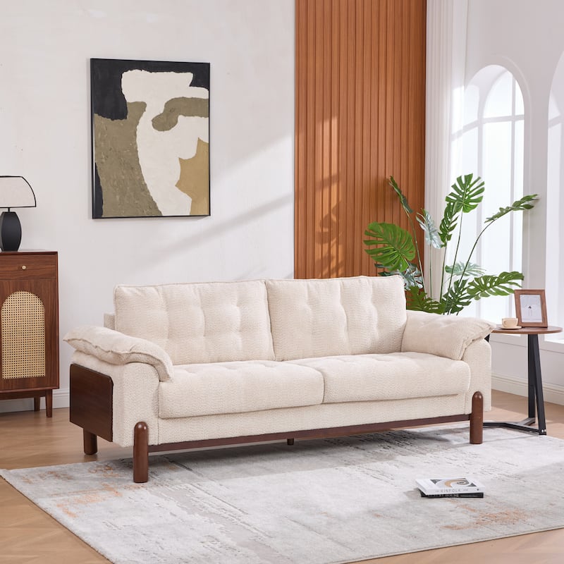 Christopher Knight Home - Modern Mid-Century 83.5" Tufted Boucle Upholstered 3-Seater Sofa with Foam-filled Seat Cushions