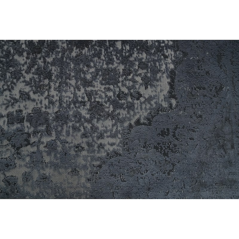 Machine Made Oriental Polyester Carpet Traditional Floral Greys & Charcoal Tabriz Area Rug - 7' 5'' X 5' 2''