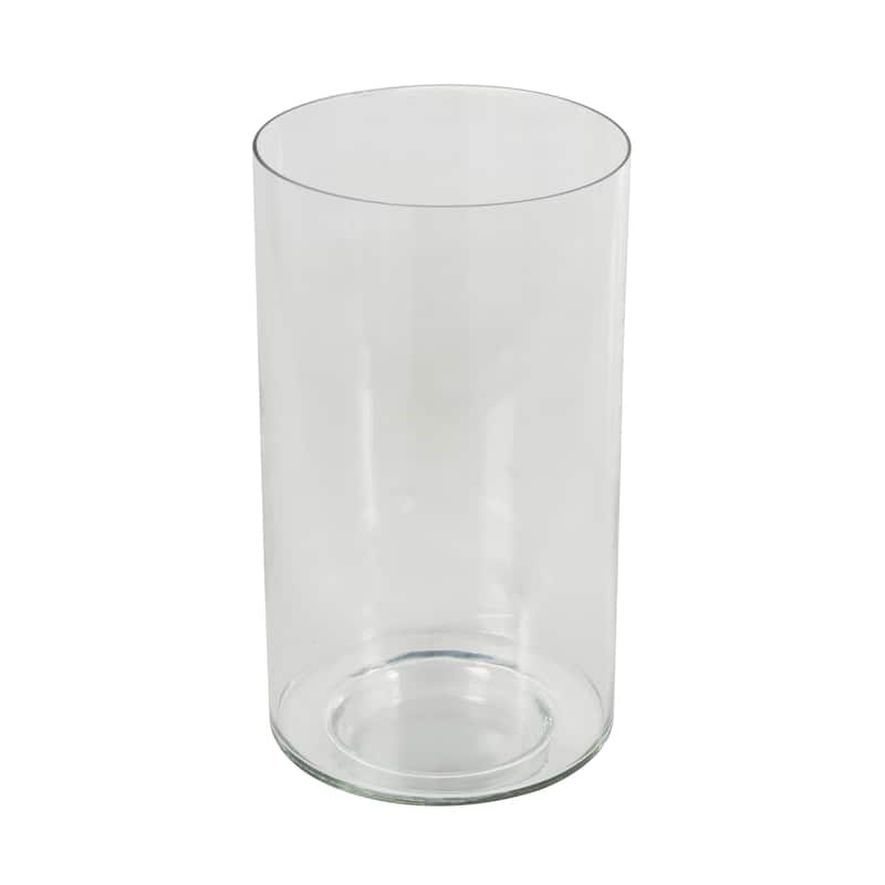 Glass Wide Vase - Clear - Roche River Decor - Clear - 6"W, 12"H