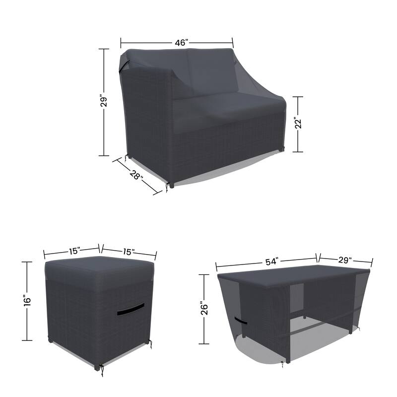 Forever Patio Outdoor Conversation Set Furniture Cover 7-Piece - 27 x 45 x 27
