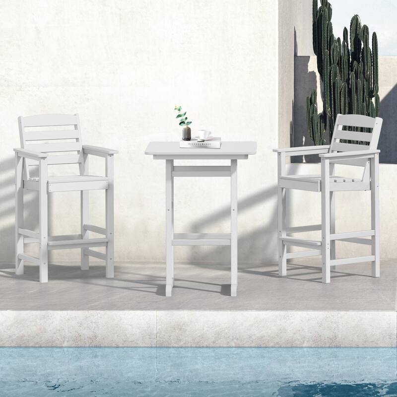 Plastic Tall adirondack Chair Set Of 3-Piece Patio Conversation Set