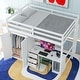 preview thumbnail 3 of 33, Full Size Twin Size Pine Wood Loft Bed with Wardrobe, Desk and Storage Drawers for Bedroom