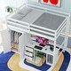 preview thumbnail 11 of 28, Kids Loft Bed with Desk and Wardrobe, Wood Loft Bed Frame with 3 Storage Drawers and Cabinet for Kids Teens