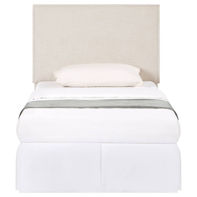 Upholstered Headboard in Sand Fabric with Modern Padded Design and Elegant Comfortable Style