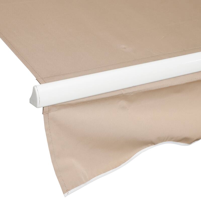 Outsunny 12' x 10' Retractable Awning Patio Awnings Sun Shade Shelter with Manual Crank Handle, 280g/m² UV