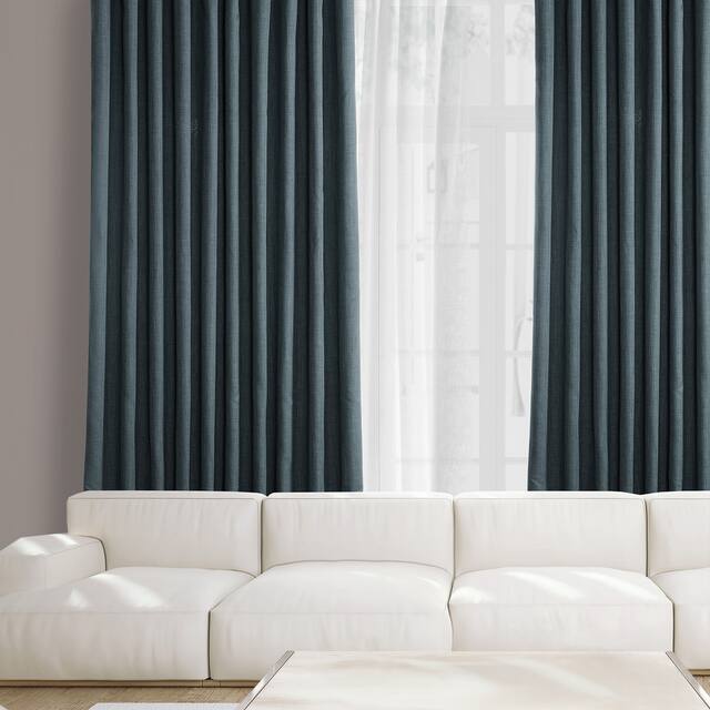 Exclusive Fabrics Faux Linen Extra Wide Room Darkening Curtain Panel