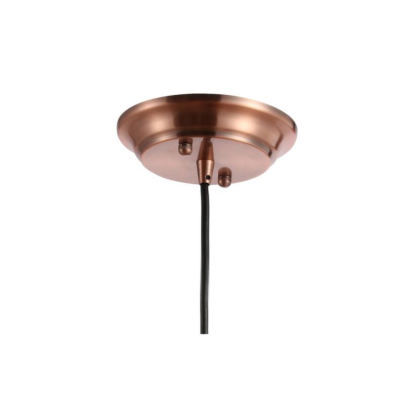 Elena 11" Adjustable Iron Industrial Rustic LED Pendant, Copper by JONATHAN Y