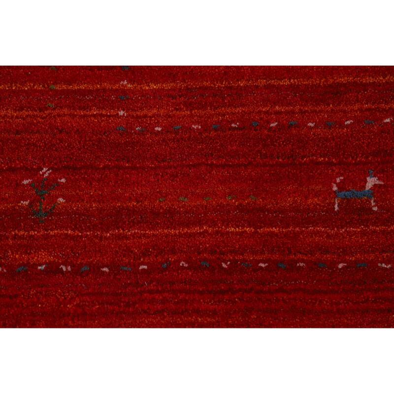 Tribal Gabbeh Indian Area Rug Hand-Knotted Modern Wool Carpet - 6'6" x 9'6"