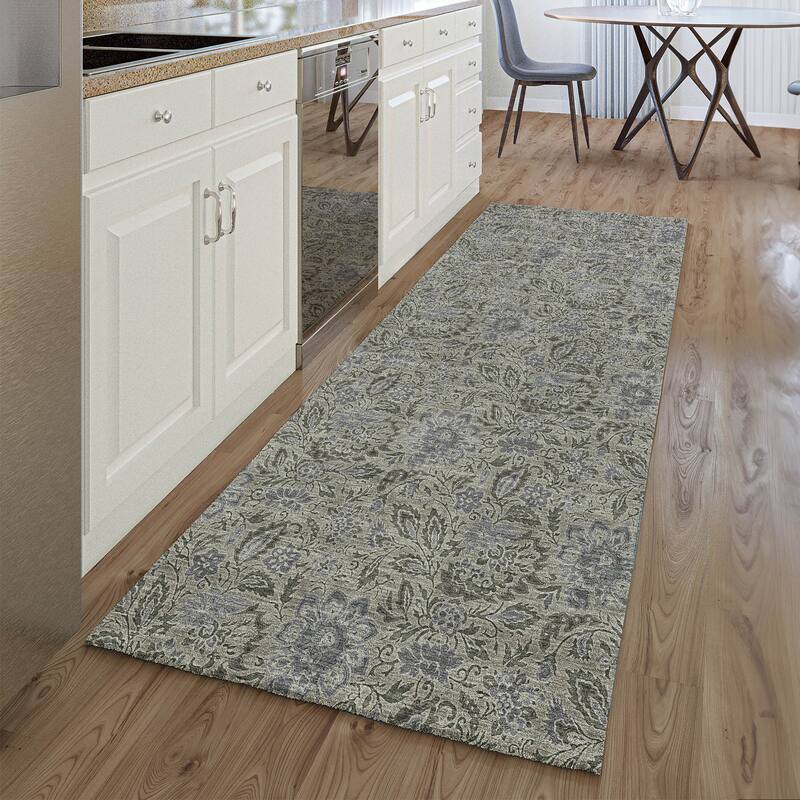 Premium Washable Super Soft Floral Mayfield Rug - Khaki - 2' 3" x 7' 6" - Runner