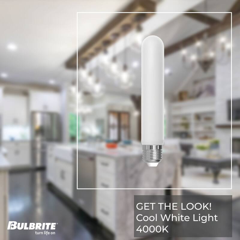 Bulbrite LED Filament Pack of (4) 5 Watt Dimmable 5 Inch T9 Light Bulbs with Clear Glass Finish and Medium (E26) Base