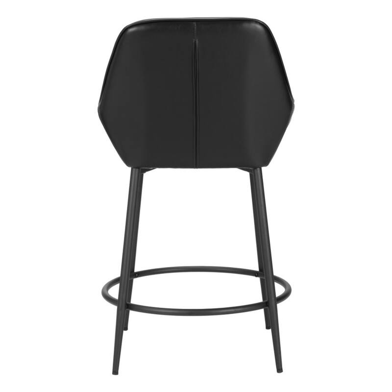 Set of 2 Faux Leather Bar Stools with Armrests and Steel Frame