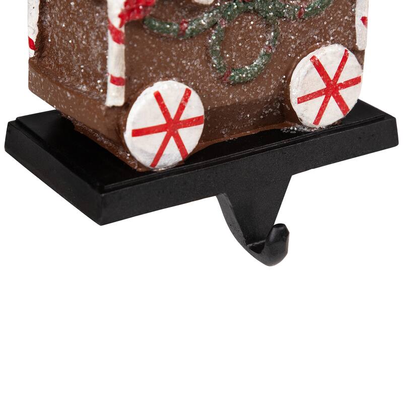Set of 4 Gingerbread Train Christmas Stocking Holders 4.75"