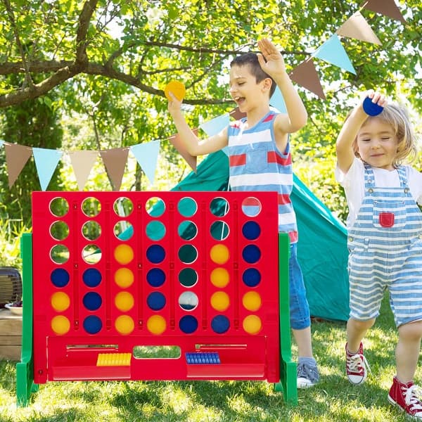 slide 2 of 9, 2-in-1 Game Board Game 4-in-a-Row Connect Game Set w/ Carrying Bag
